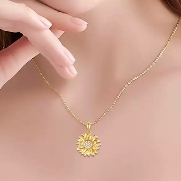 Grathia Cero Jewelry - Sunflower Gold Plated Necklace by Grathia Cero
